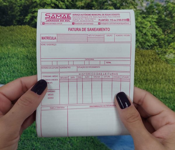 Samae começa a entrega da fatura de saneamento na cor rosa nesta quarta-feira