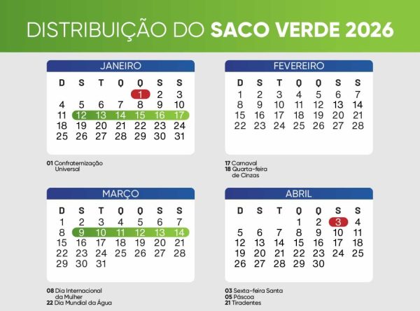 Calendário do Saco Verde 2026 já está disponível no aplicativo Jaraguá na Mão
